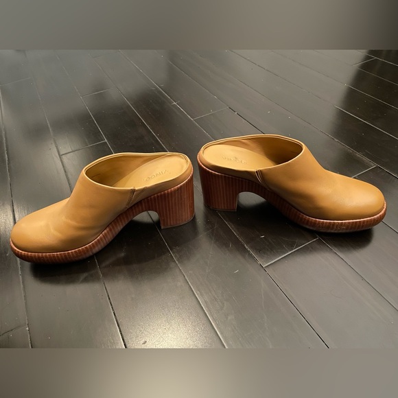 Vince Shoes 375 Vince Brown Navina Leather High Heel Platform Clogs Shoes Slides Us 85 M